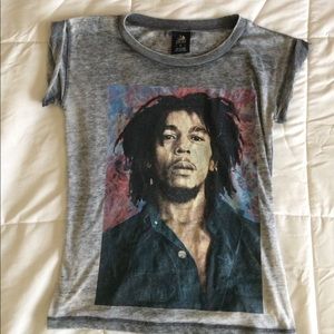 Bob Marley Tee with cuffed sleeves