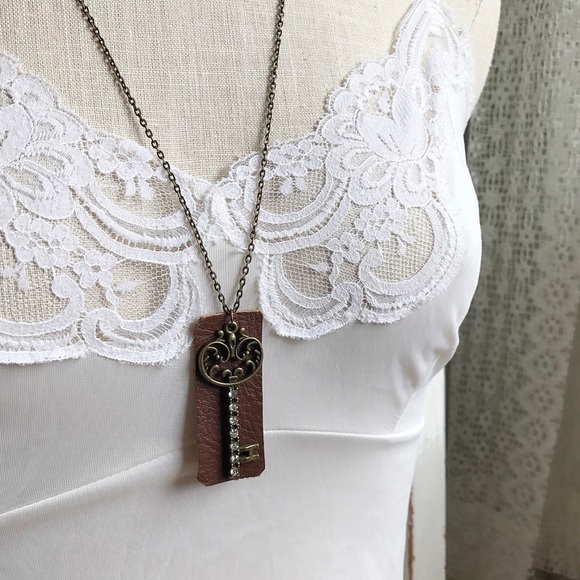 πΉSOLDπΉHandmade leather jewelry setβ’gypsy/boho - Picture 4 of 7