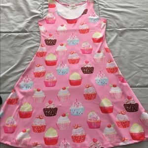 Cupcake printed flare dress