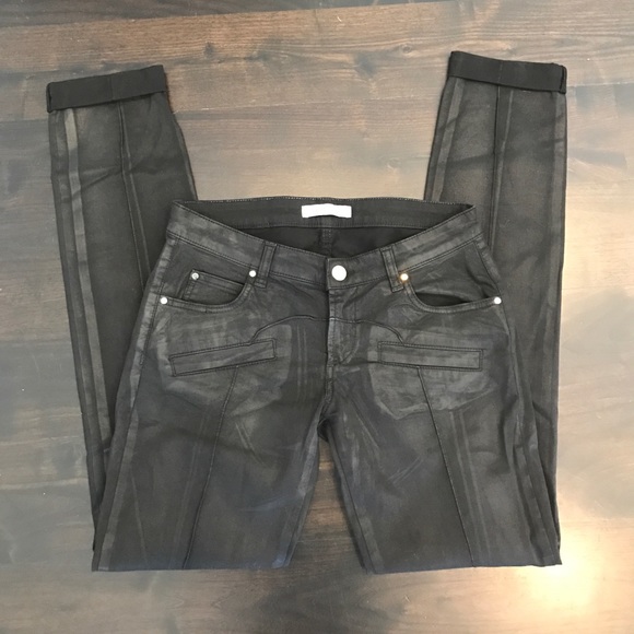 satin black jeans
