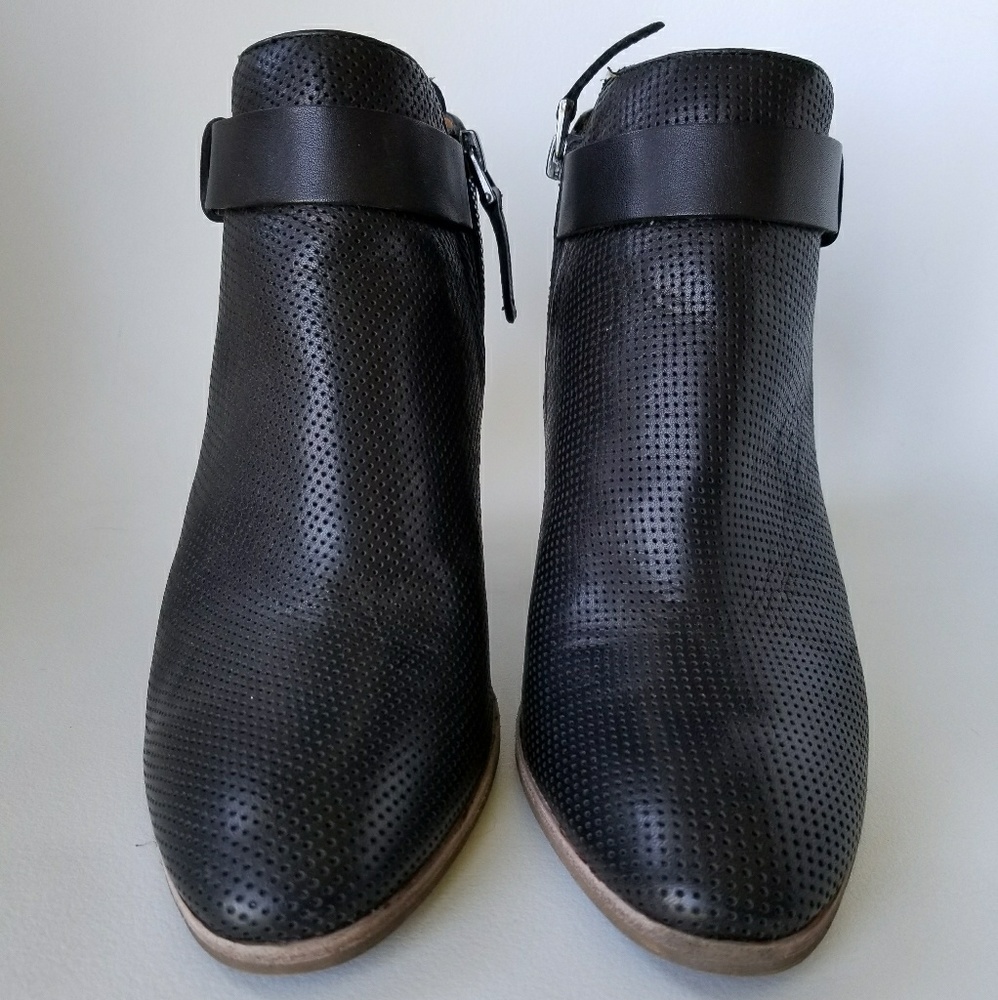Dolce Vita black perforated ankle strap booties