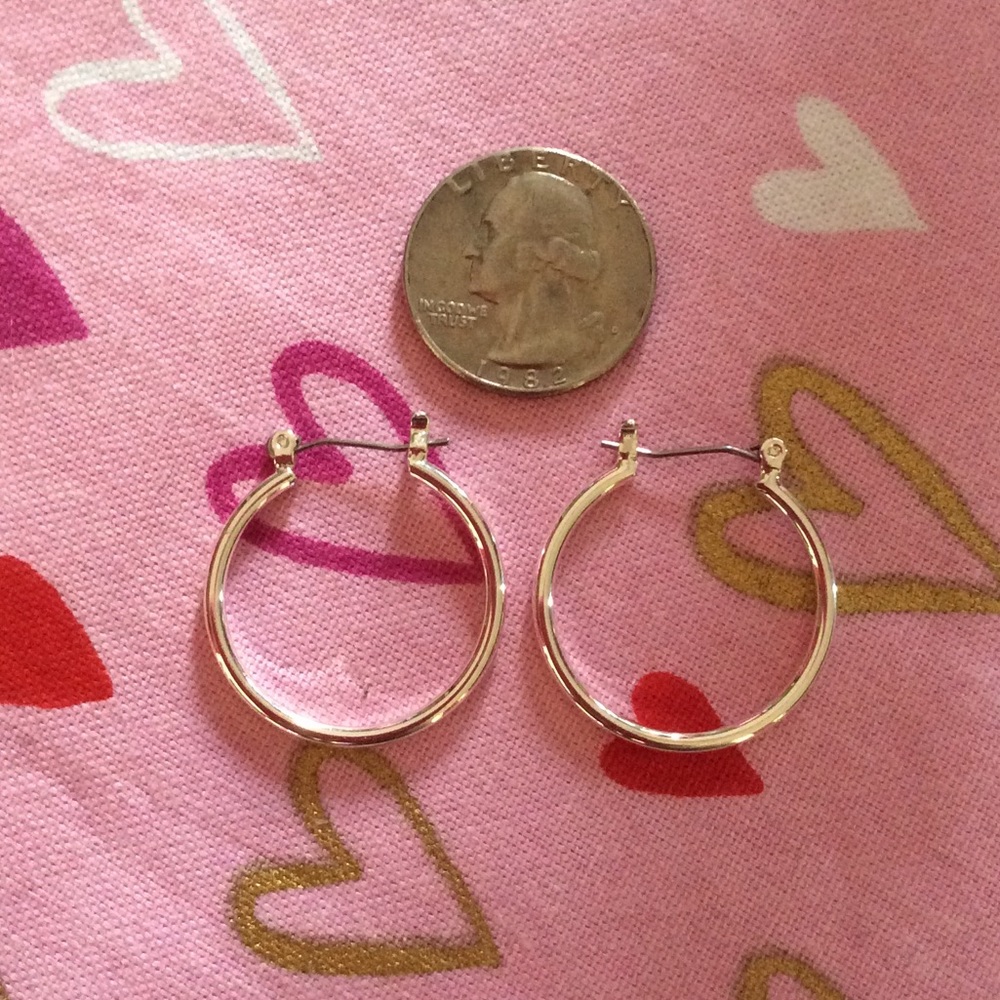 Silver small wire hoops