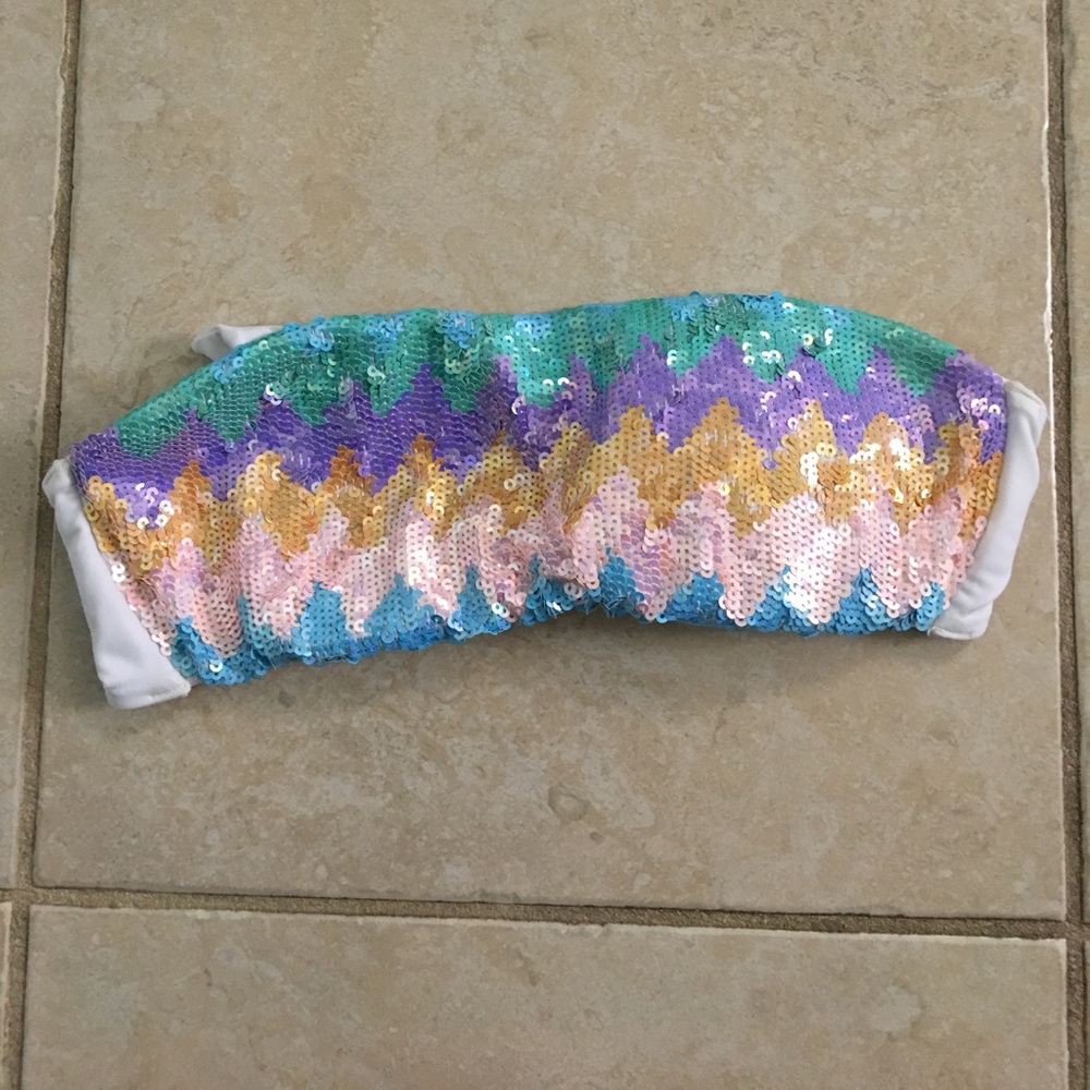 victoria secret sequin bandeau swimsuit