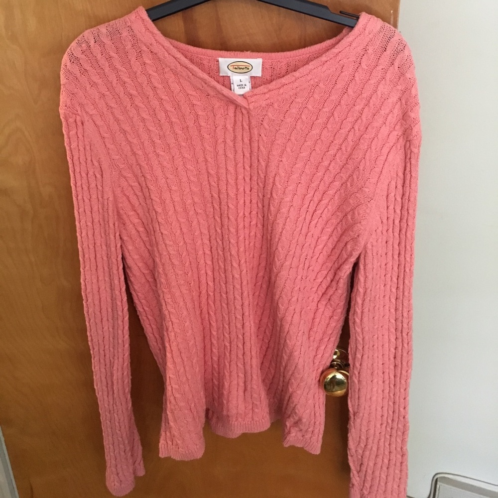 Pink v-neck sweater