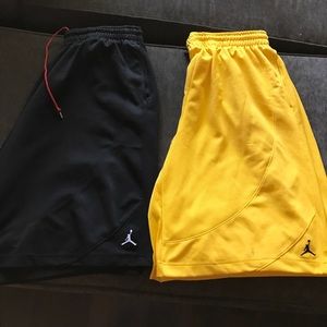 black and yellow jordan shorts