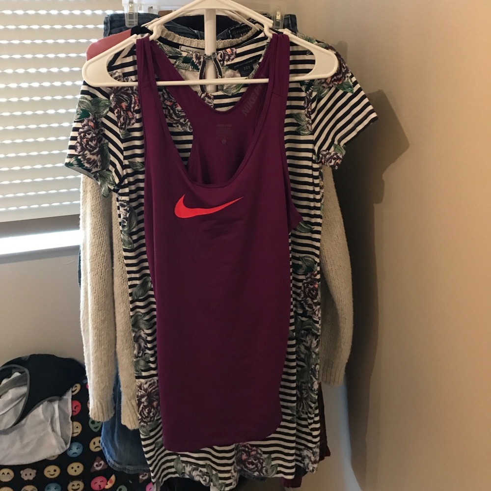 Purple Nike pro tank top
