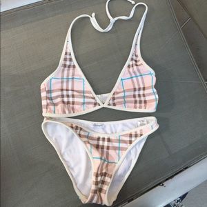 Vintage Burberry halter top bikini