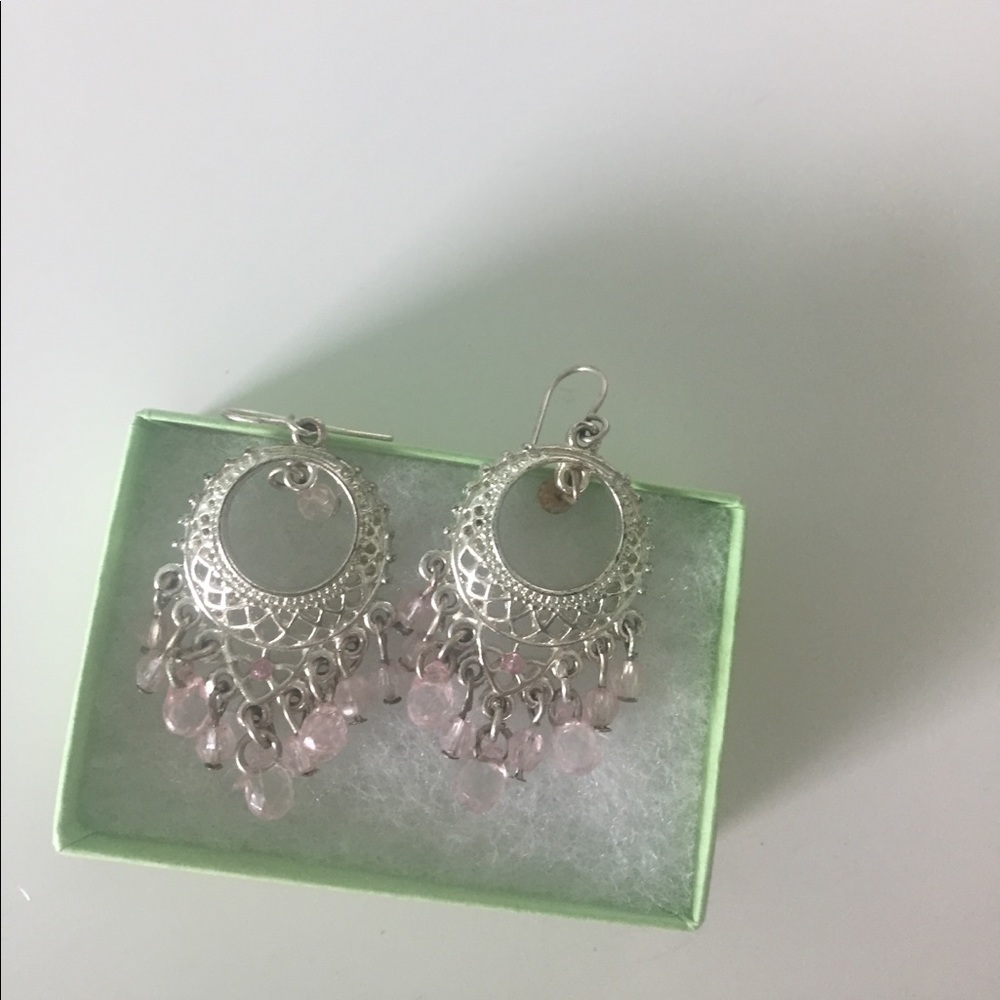 Pink Boho Dreamcatcher Earrings