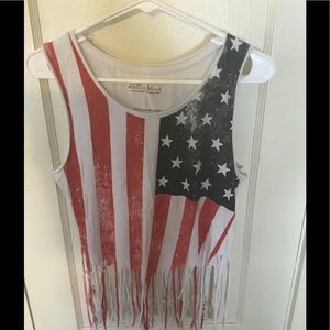 American flag cut up shirt