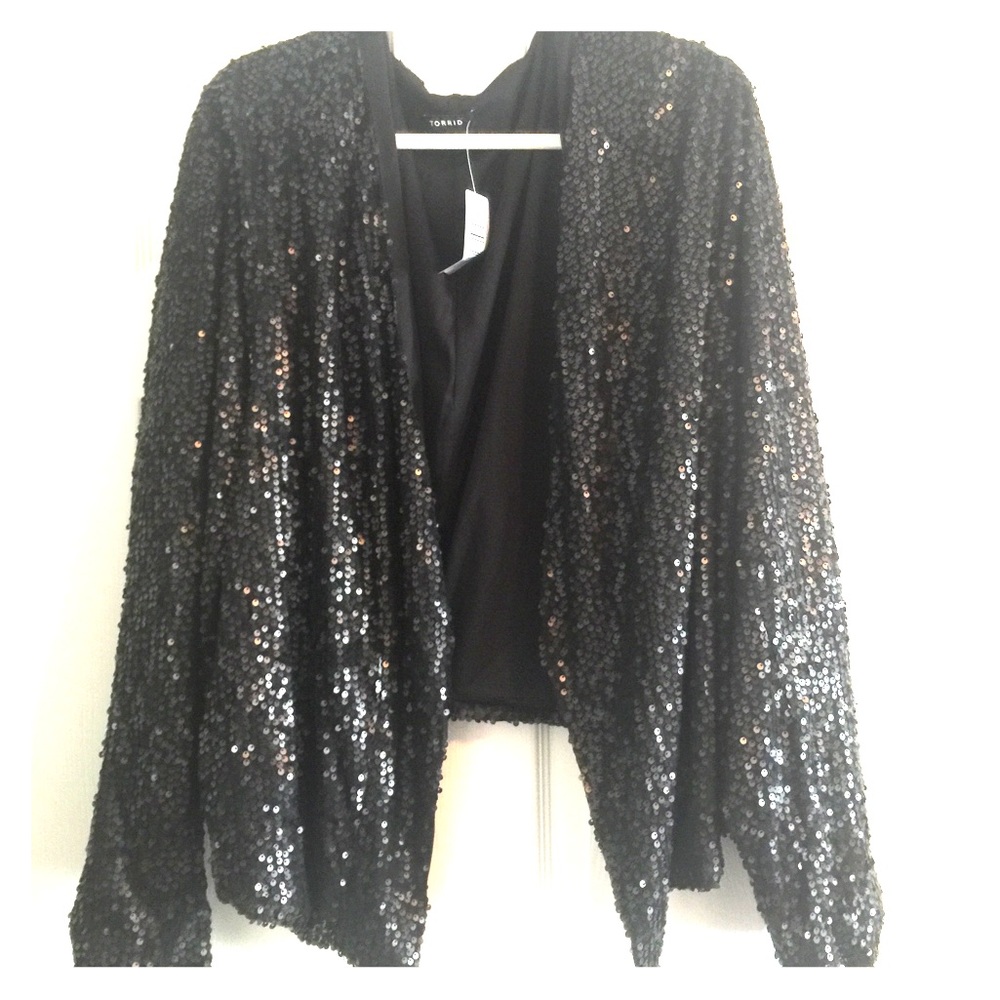 ✨REDUCED Torrid Sequin Cropped Blazer Size 6