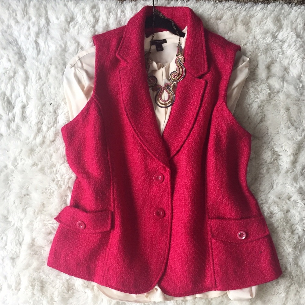 Coldwater Creek Pink Wool Vest - XL