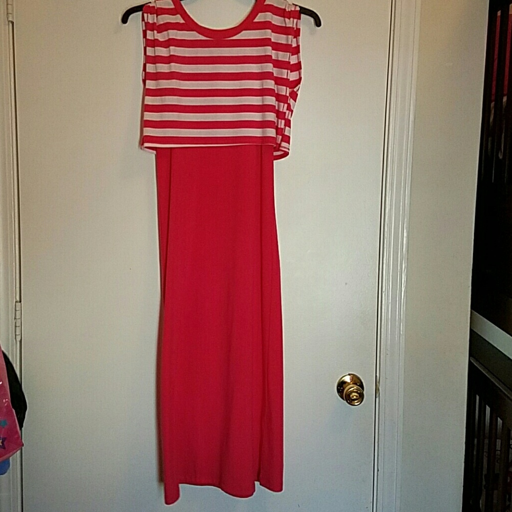 Striped girls maxi