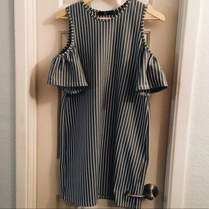 NEVER WORN Stripe off-shoulder dress 👗