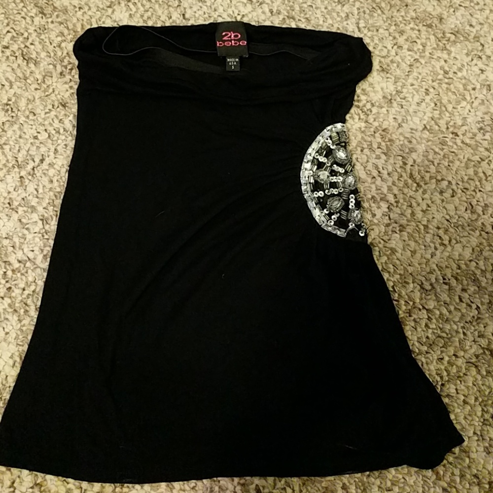 2b bebe strapless top