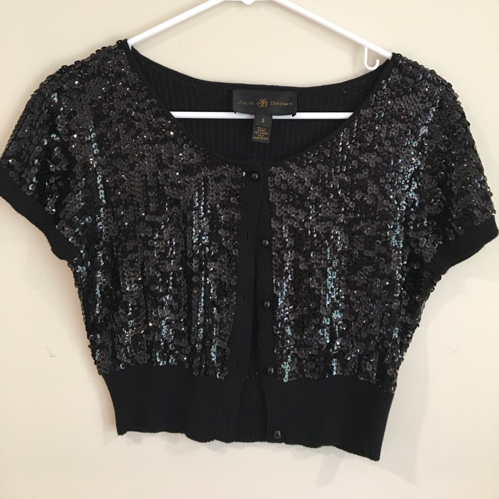 Beautiful black sequined sweater NWOT