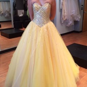 Yellow formal gown -- Morilee by Madeline Gardner