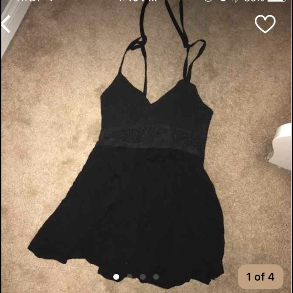 black abercrombie crochet romper