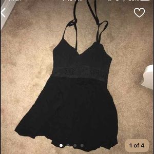 black abercrombie crochet romper