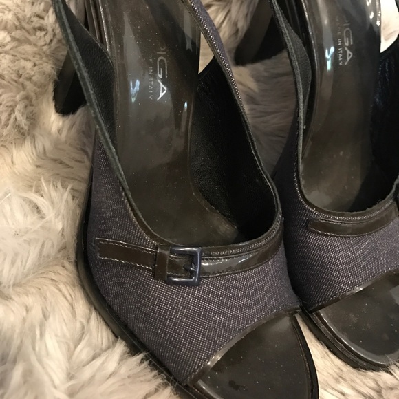 Via Spiga heels vintage Stacked Slingbacks - Picture 4 of 8