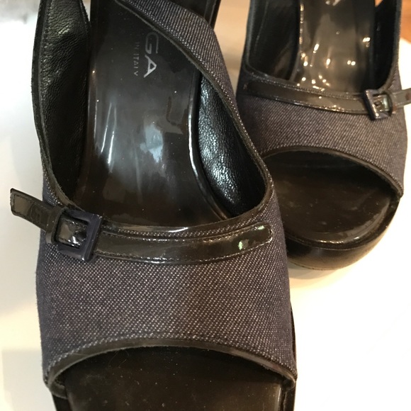 Via Spiga heels vintage Stacked Slingbacks - Picture 6 of 8