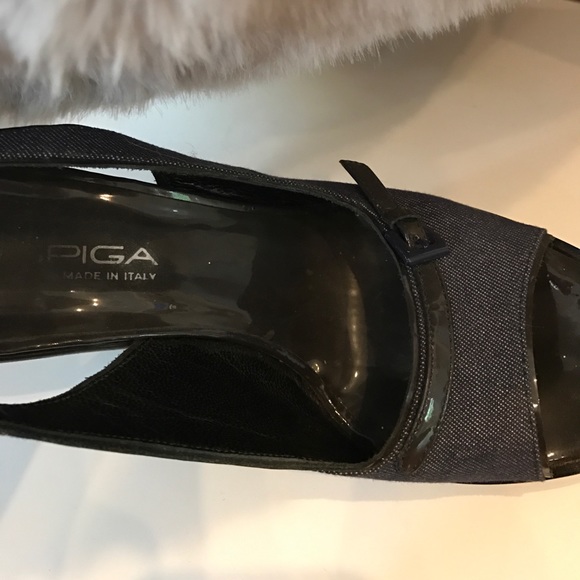 Via Spiga heels vintage Stacked Slingbacks - Picture 7 of 8