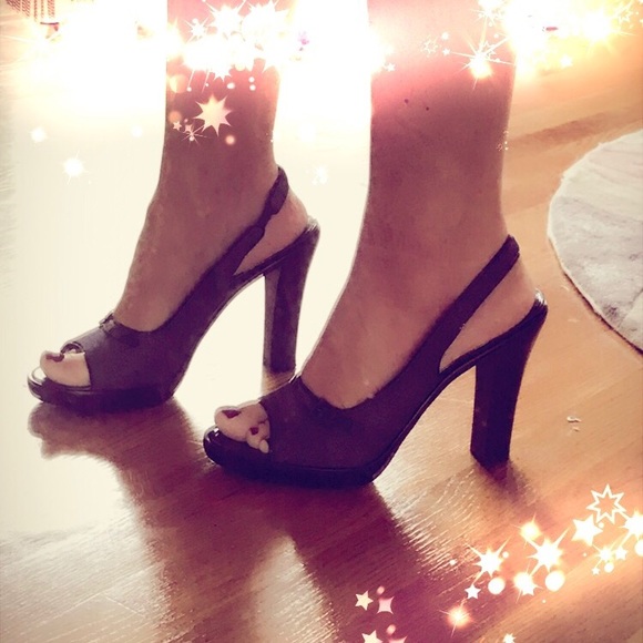 Via Spiga heels vintage Stacked Slingbacks - Picture 3 of 8