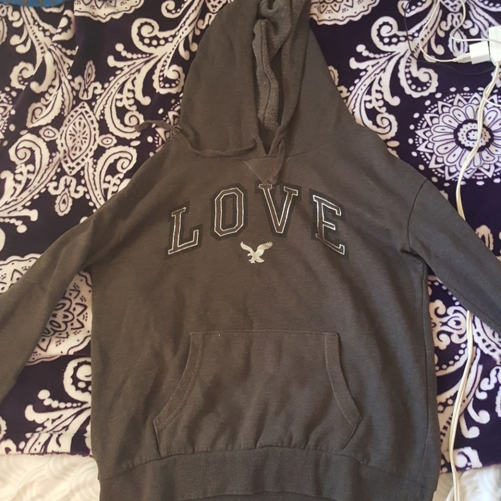 An American Eagle sweatshirt