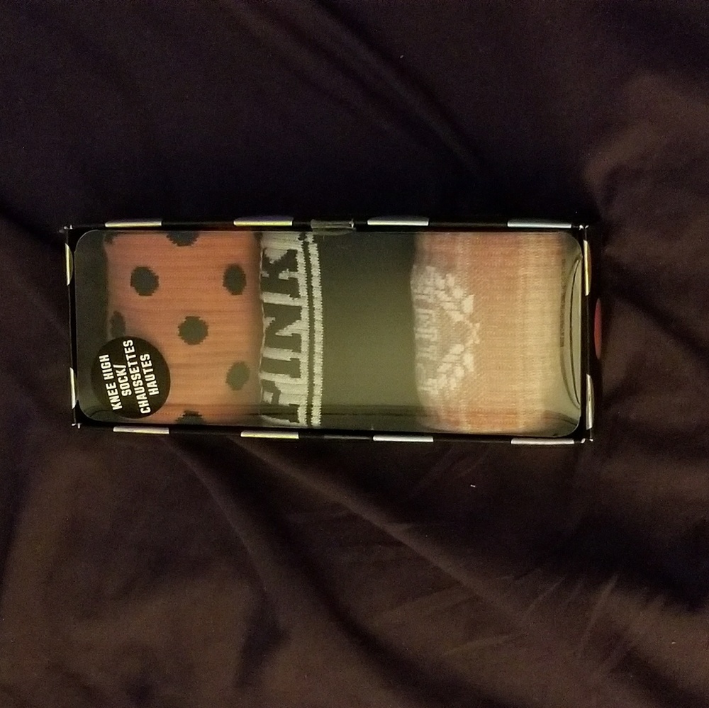 Pink  knee high sock set