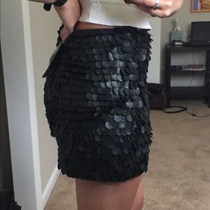 NWT Zara black mini skirt with leather circles