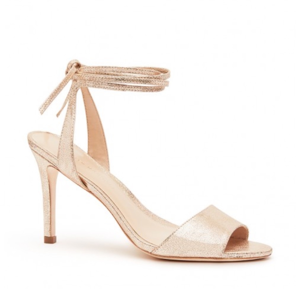Loeffler Randall- Elyse Ankle tie high heel gold