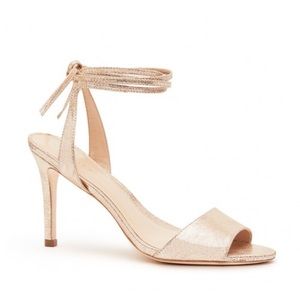 Loeffler Randall- Elyse Ankle tie high heel gold