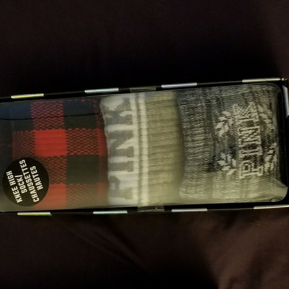 PINK knee high sock set