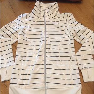lululemon athletica cream striped In-Stride Jacket