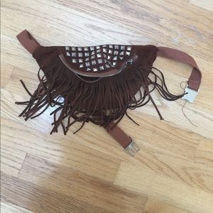 Urban Outfitters studded fringe fanny pack