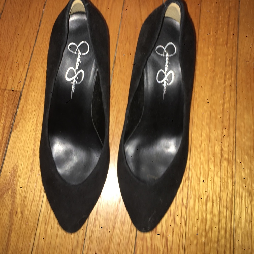 Jessica Simpson black suede heels !
