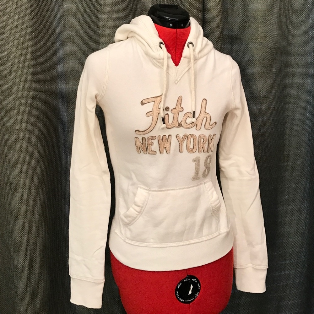 Abercrombie & Fitch A&F Off White Beige Hoodie