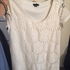 White/cream flower A line dress