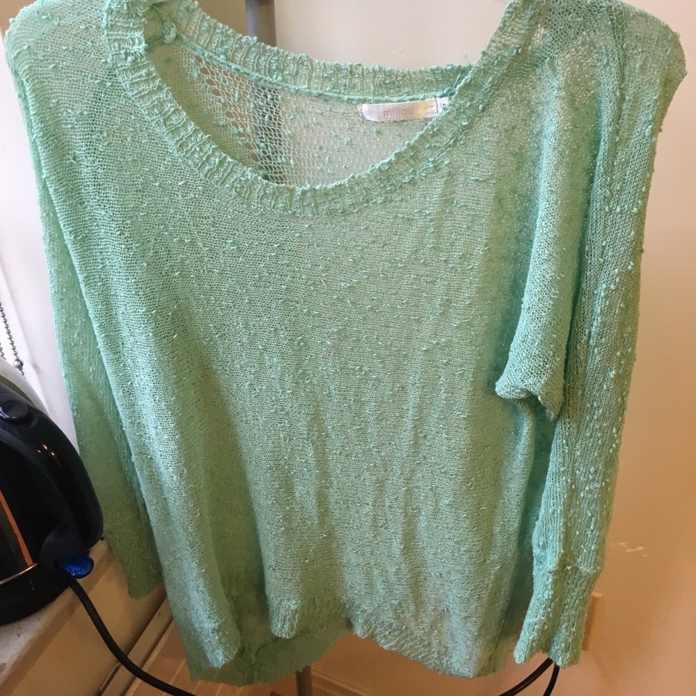 Green knit sweater