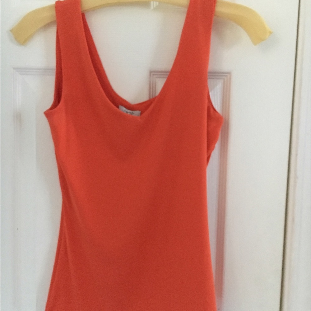 Orange sleeveless top