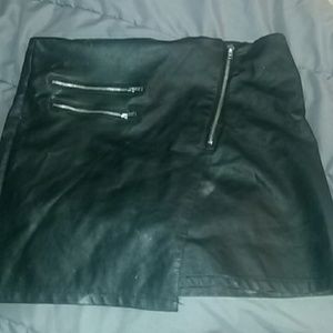 Black faux leather skirt