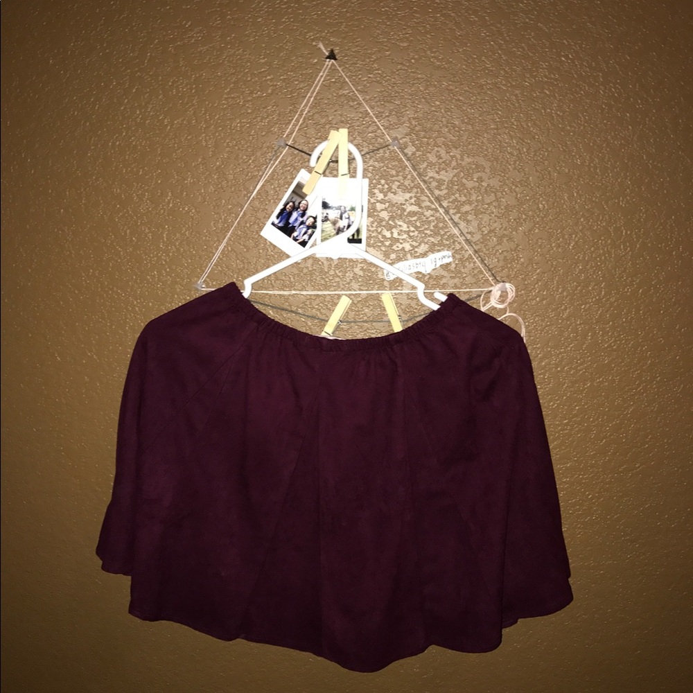 Brandy maroon suede skirt