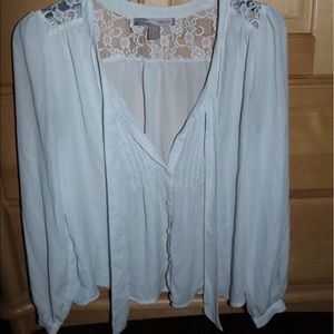 Sheer/lace long sleeve top