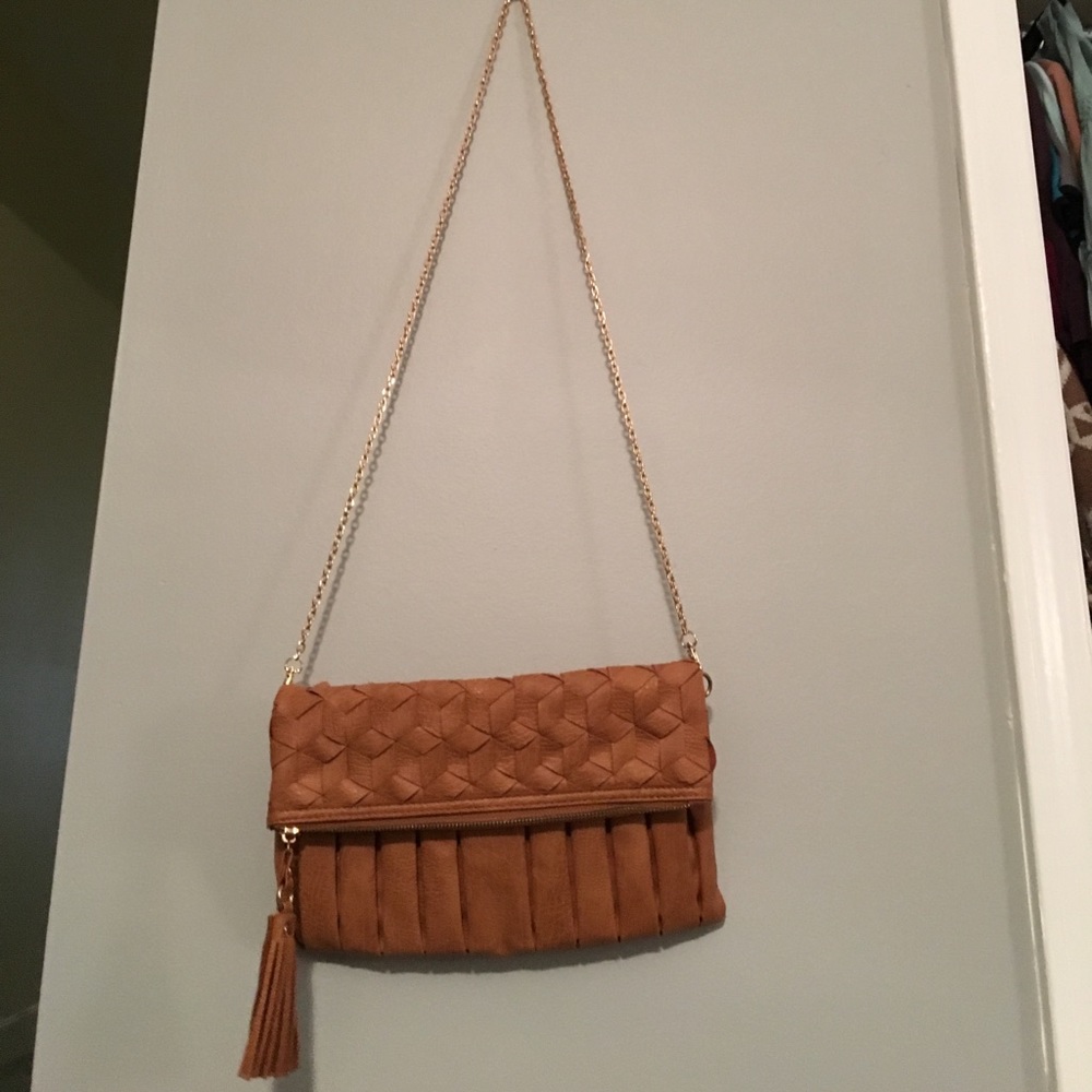 Tan cross body purse