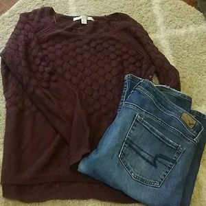 Lauren Conrad maroon long sleeve sweater