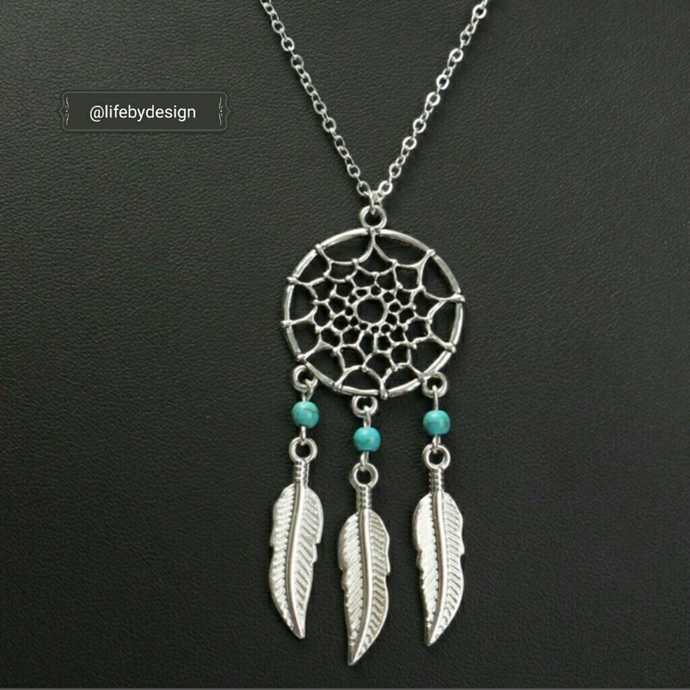 Feathered Tassel Dream-catcher Pendant Necklace - Picture 2 of 5