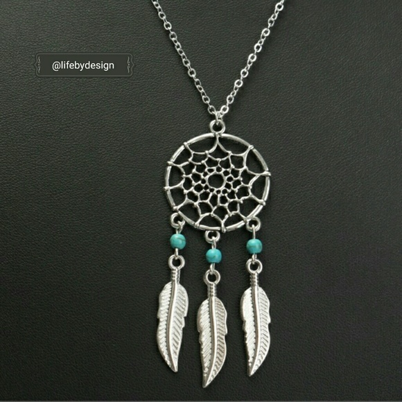 Feathered Tassel Dream-catcher Pendant Necklace - Picture 2 of 5