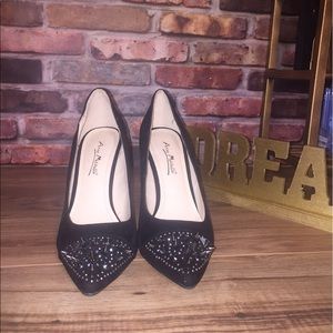 Black spiked toe heel