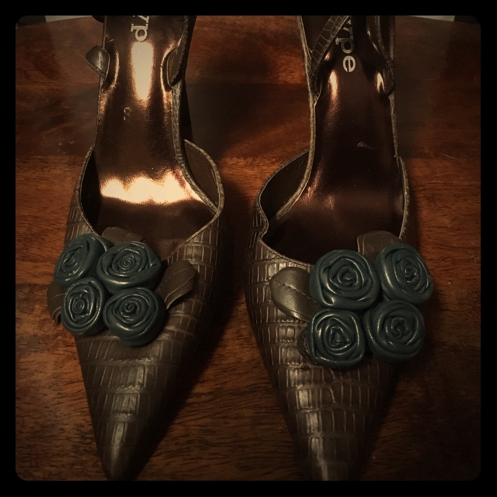 Brown Sling Back 4" Heel