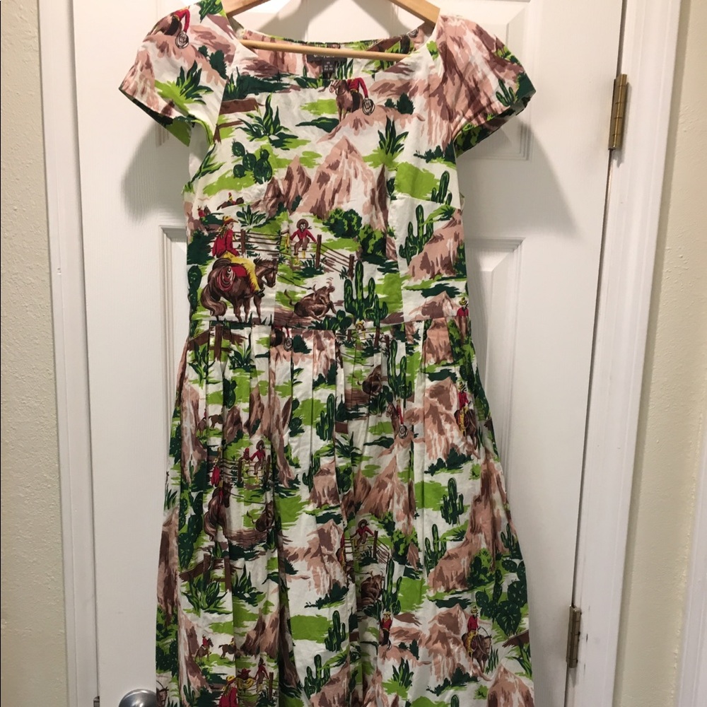 Modcloth brand Emily and Fin cowboy print dress!
