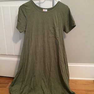 Perfect condition olive green Lularoe Carly Dress!